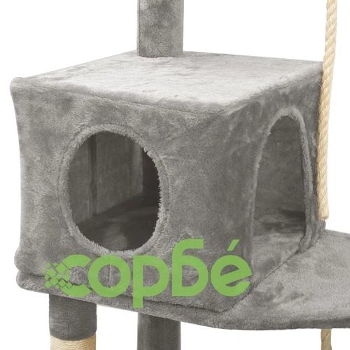 Котешко дърво със сизалени стълбове, светлосиво, 191 см ➤ топ цена ➤ sorbe.bg