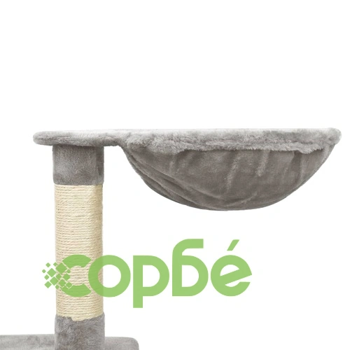 Котешко дърво със сизалени стълбове, сиво, 122 см ➤ топ цена ➤ sorbe.bg