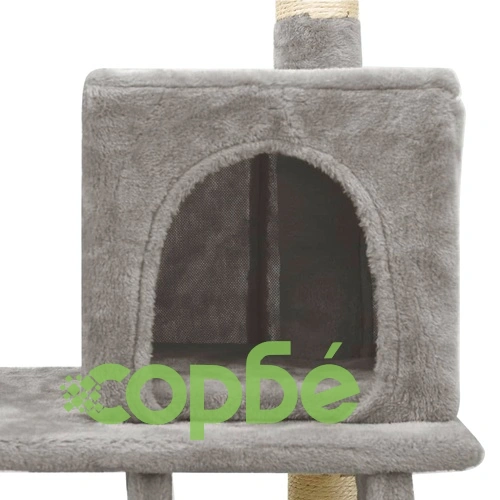 Котешко дърво със сизалени стълбове, сиво, 122 см ➤ топ цена ➤ sorbe.bg