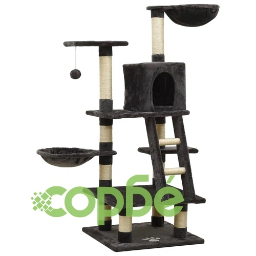 Котешко дърво със сизалени стълбове, тъмносиво, 122 см ➤ топ цена ➤ sorbe.bg