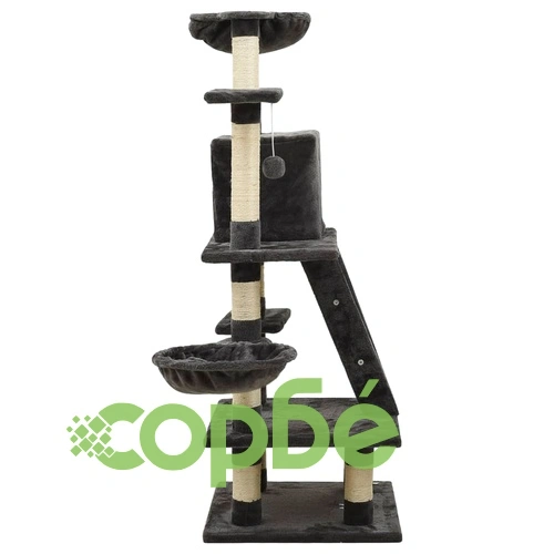 Котешко дърво със сизалени стълбове, тъмносиво, 122 см ➤ топ цена ➤ sorbe.bg