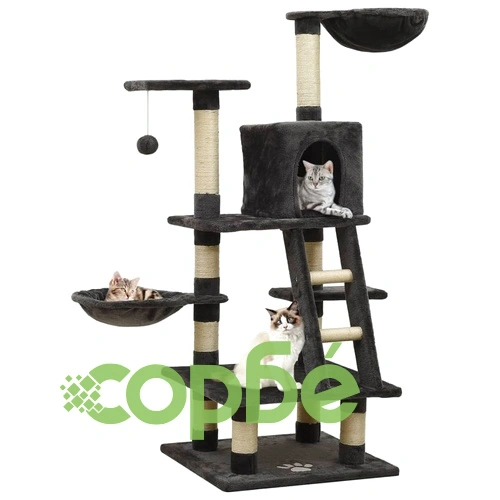 Котешко дърво със сизалени стълбове, тъмносиво, 122 см ➤ топ цена ➤ sorbe.bg