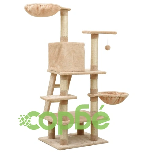 Котешко дърво със сизалени стълбове за драскане, бежово, 122 см ➤ топ цена ➤ sorbe.bg