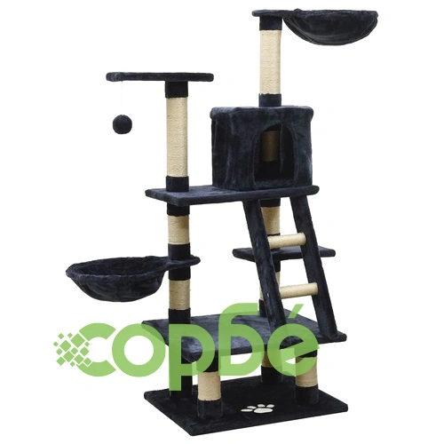 Котешко дърво със сизалени стълбове за драскане, синьо, 122 см ➤ топ цена ➤ sorbe.bg