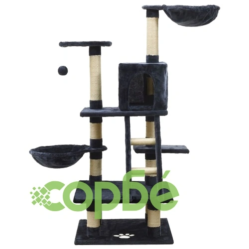 Котешко дърво със сизалени стълбове за драскане, синьо, 122 см ➤ топ цена ➤ sorbe.bg