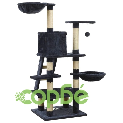 Котешко дърво със сизалени стълбове за драскане, синьо, 122 см ➤ топ цена ➤ sorbe.bg