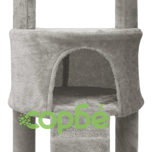 Котешко дърво от пода до тавана, сиво, 220-240 см ➤ топ цена ➤ sorbe.bg