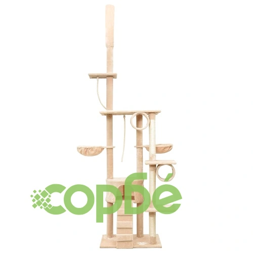 Котешко дърво от пода до тавана, бежово, 220-240 см ➤ топ цена ➤ sorbe.bg