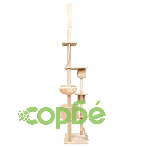 Котешко дърво от пода до тавана, бежово, 220-240 см ➤ топ цена ➤ sorbe.bg