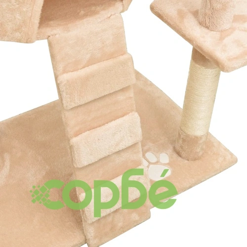 Котешко дърво от пода до тавана, бежово, 220-240 см ➤ топ цена ➤ sorbe.bg