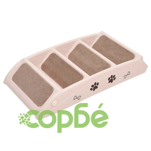 Сгъваеми стълби за кучета, кремави, 62x40x49,5 см ➤ топ цена ➤ sorbe.bg