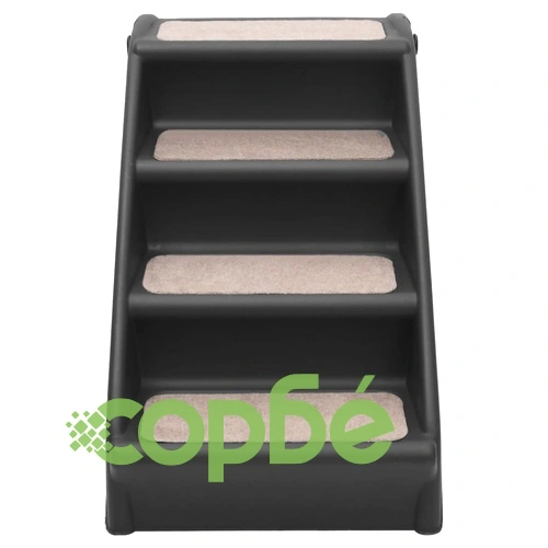 Сгъваеми стълби за кучета, черни, 62x40x49,5 см ➤ топ цена ➤ sorbe.bg