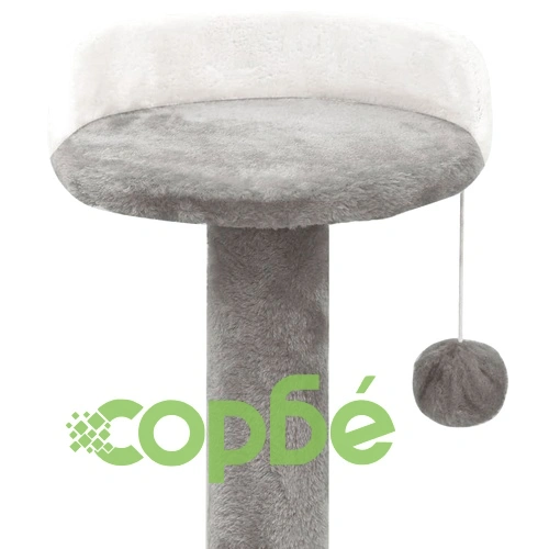 Котешко дърво със сизалени стълбове, сиво и бяло, 120 см ➤ топ цена ➤ sorbe.bg