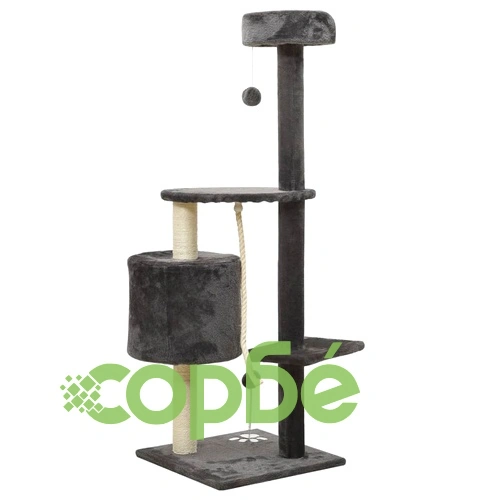 Котешко дърво със сизалени стълбове, тъмносиво, 120 см ➤ топ цена ➤ sorbe.bg