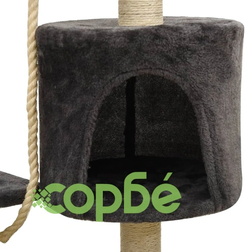 Котешко дърво със сизалени стълбове, тъмносиво, 120 см ➤ топ цена ➤ sorbe.bg