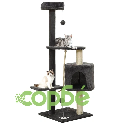Котешко дърво със сизалени стълбове, тъмносиво, 120 см ➤ топ цена ➤ sorbe.bg