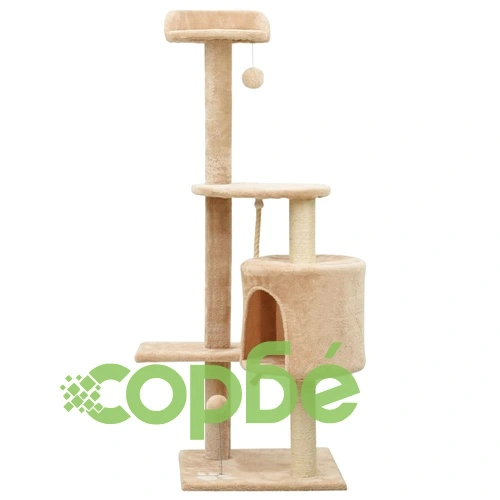 Котешко дърво със сизалени стълбове, бежово, 120 см ➤ топ цена ➤ sorbe.bg