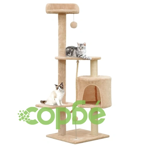 Котешко дърво със сизалени стълбове, бежово, 120 см ➤ топ цена ➤ sorbe.bg