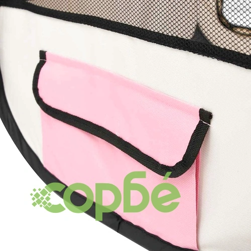 Сгъваема кучешка кошара с чанта за носене розова 90x90x58 см ➤ топ цена ➤ sorbe.bg