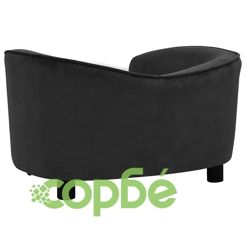 Кучешки диван, черен, 69x49x40 см, плюш ➤ топ цена ➤ sorbe.bg