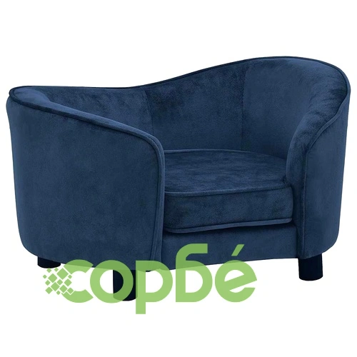 Кучешки диван, син, 69x49x40 см, плюш ➤ топ цена ➤ sorbe.bg