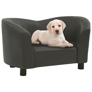 Кучешки диван, тъмносив, 67x41x39 см, изкуствена кожа