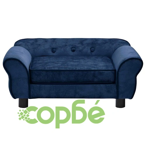 Кучешки диван, син, 72x45x30 см, плюш ➤ топ цена ➤ sorbe.bg