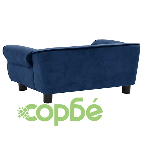 Кучешки диван, син, 72x45x30 см, плюш ➤ топ цена ➤ sorbe.bg