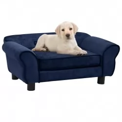 Кучешки диван, син, 72x45x30 см, плюш