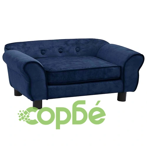 Кучешки диван, син, 72x45x30 см, плюш ➤ топ цена ➤ sorbe.bg