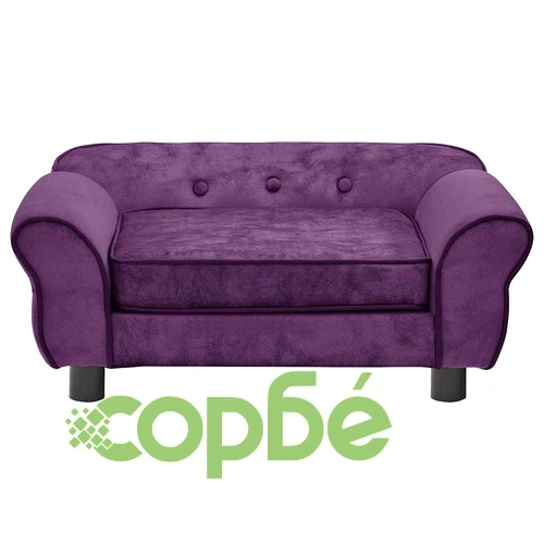 Кучешки диван, бордо, 72x45x30 см, плюш ➤ топ цена ➤ sorbe.bg