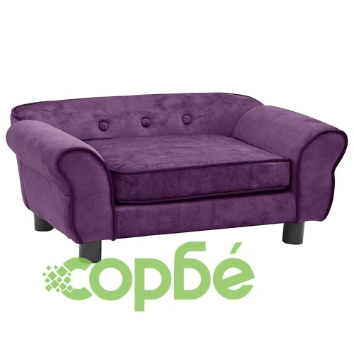 Кучешки диван, бордо, 72x45x30 см, плюш ➤ топ цена ➤ sorbe.bg