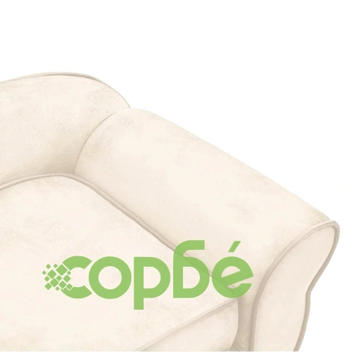 Кучешки диван, кремав, 72x45x30 см, плюш ➤ топ цена ➤ sorbe.bg