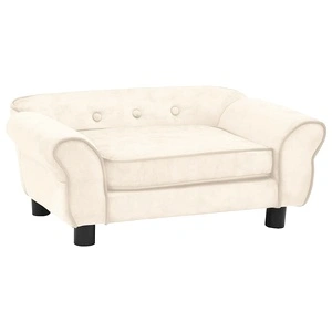 Кучешки диван, кремав, 72x45x30 см, плюш