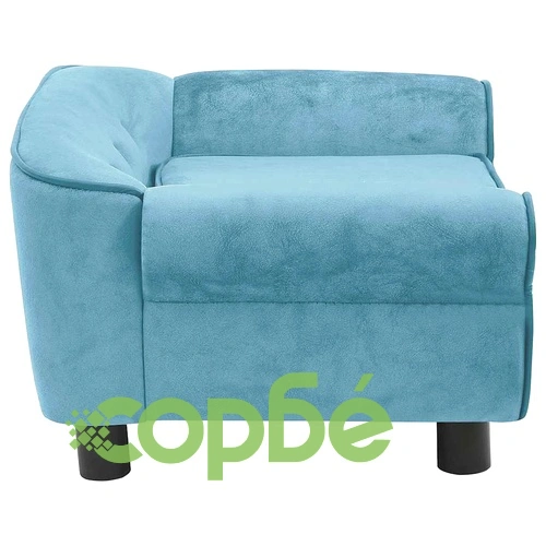 Кучешки диван, тюркоаз, 72x45x30 см, плюш ➤ топ цена ➤ sorbe.bg