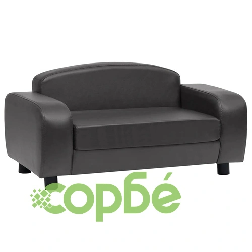 Кучешки диван, тъмносив, 80x50x40 см, изкуствена кожа ➤ топ цена ➤ sorbe.bg