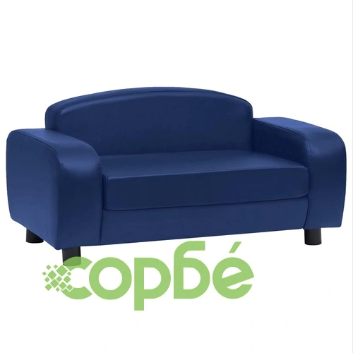 Кучешки диван, син, 80x50x40 см, изкуствена кожа ➤ топ цена ➤ sorbe.bg