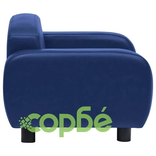 Кучешки диван, син, 80x50x40 см, изкуствена кожа ➤ топ цена ➤ sorbe.bg