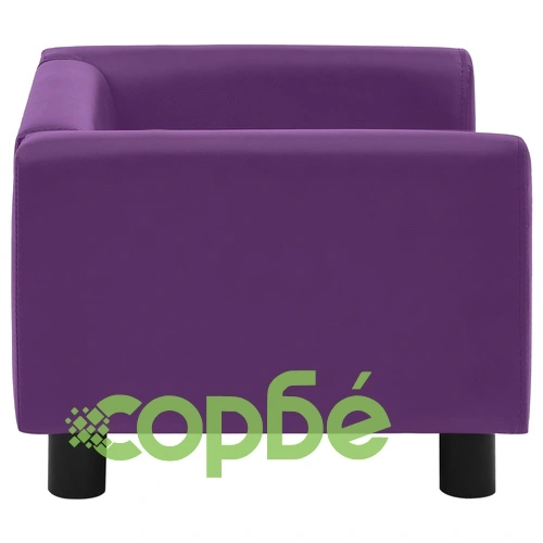 Кучешки диван с пяна бордо 60x43x30 см плюш и изкуствена кожа ➤ топ цена ➤ sorbe.bg