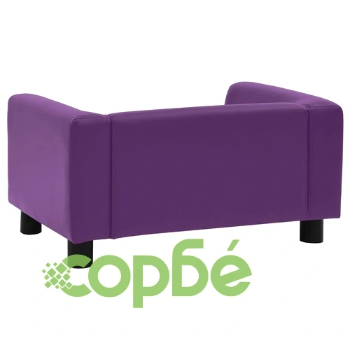 Кучешки диван с пяна бордо 60x43x30 см плюш и изкуствена кожа ➤ топ цена ➤ sorbe.bg