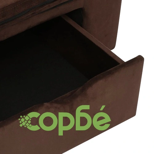 Кучешки диван с чекмедже, кафяв, 75x50x38 см, плюш ➤ топ цена ➤ sorbe.bg