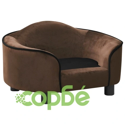 Кучешки диван, кафяв, 67x47x36 см, плюш ➤ топ цена ➤ sorbe.bg