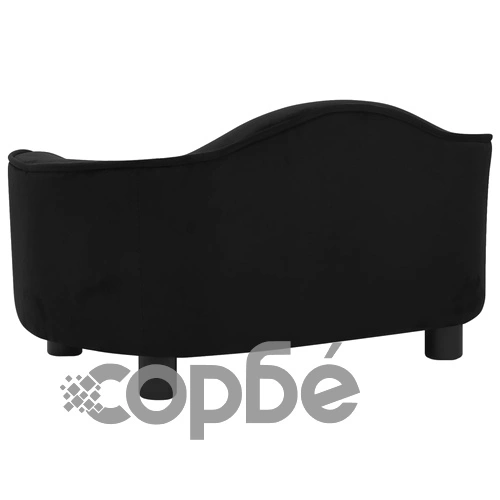 Кучешки диван, черен, 67x47x36 см, плюш ➤ топ цена ➤ sorbe.bg