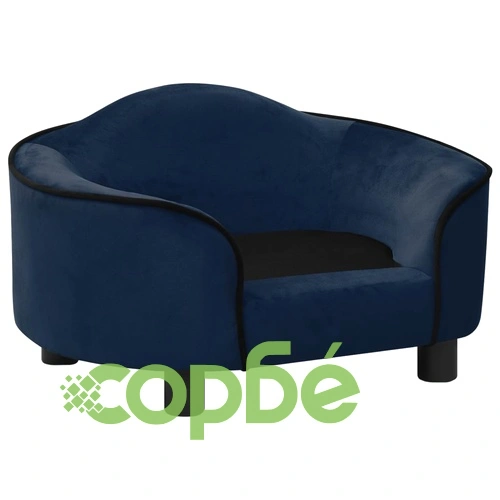 Кучешки диван, син, 67x47x36 см, плюш ➤ топ цена ➤ sorbe.bg