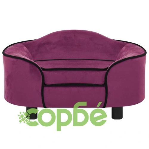 Кучешки диван, бордо, 67x47x36 см, плюш ➤ топ цена ➤ sorbe.bg