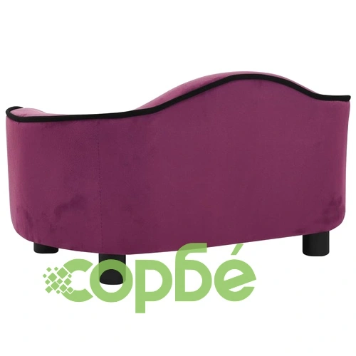 Кучешки диван, бордо, 67x47x36 см, плюш ➤ топ цена ➤ sorbe.bg