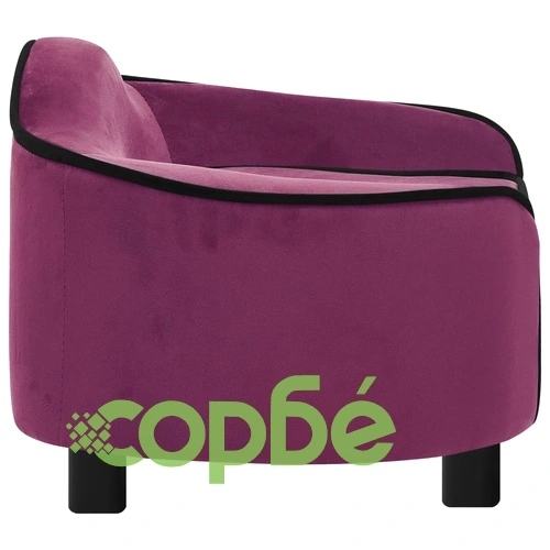 Кучешки диван, бордо, 67x47x36 см, плюш ➤ топ цена ➤ sorbe.bg