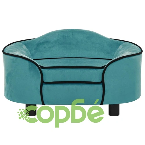Кучешки диван, тюркоаз, 67x47x36 см, плюш ➤ топ цена ➤ sorbe.bg