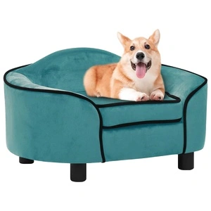 Кучешки диван, тюркоаз, 67x47x36 см, плюш