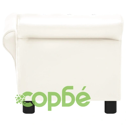 Кучешки диван, кремав, 83x45x42 см, изкуствена кожа ➤ топ цена ➤ sorbe.bg